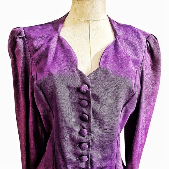 Vintage Y2K Purple Fitted Rear Tail Jacket Size Medium - Picture 2 of 5